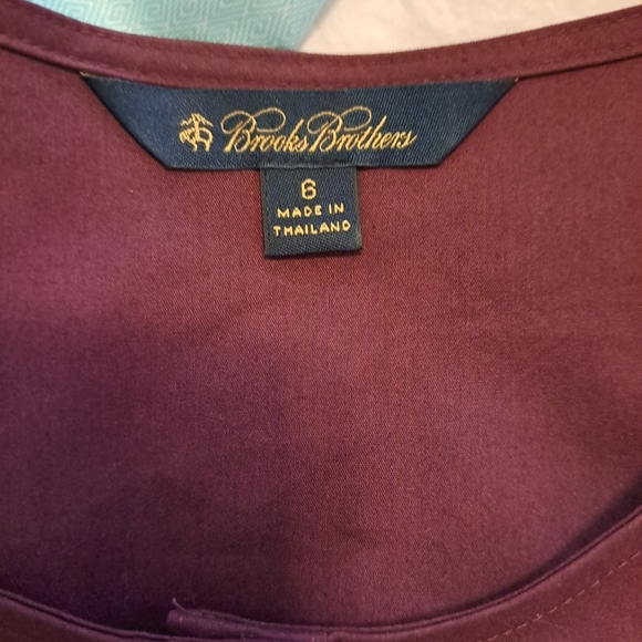 Brooks Brothers burgundy peplum button Front Shirt Burgandy Size 6 EUC - Picture 8 of 9